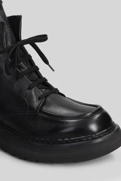 Premiata Ankle Boots In Black Leather In Black