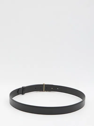 Chloé Logo Icon Leather Belt In Black