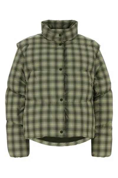 Herno Printed Polyester Down Jacket In Green