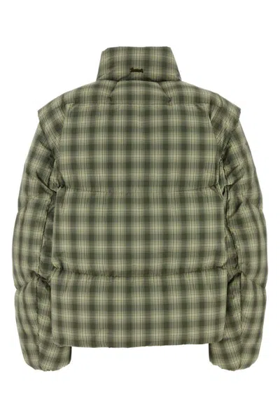 Herno Printed Polyester Down Jacket In Green