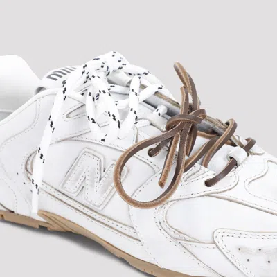 Miu Miu New Balance X 530 Sl Leather Sneakers Shoes In White