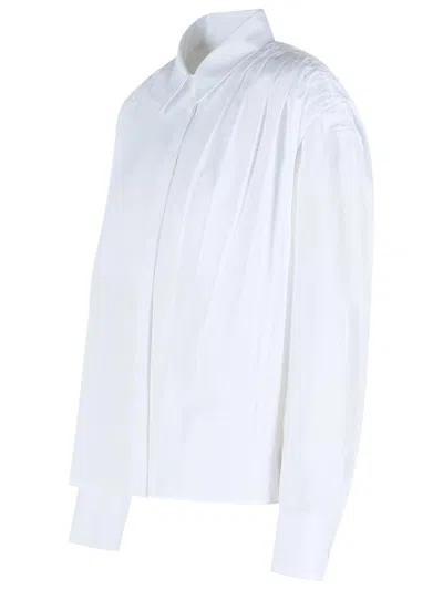 Jil Sander Long-sleeved Straight-hem Shirt In White