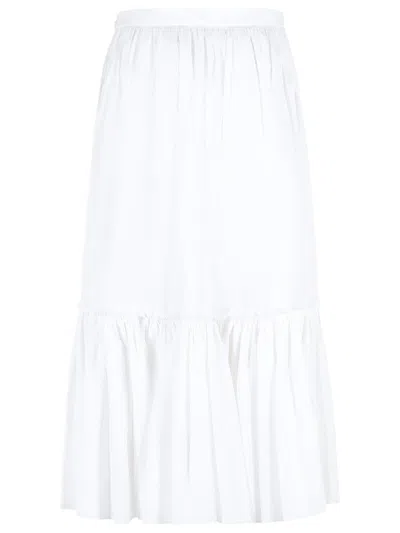 Jil Sander Pleated Poplin Skirt In White