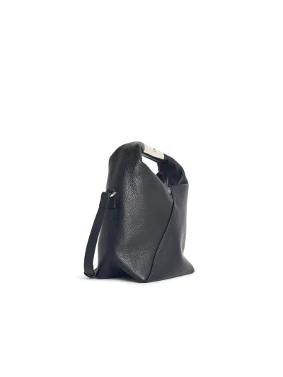 Mm6 Maison Margiela 'japanese' Black Leather Crossbody Bag In Black