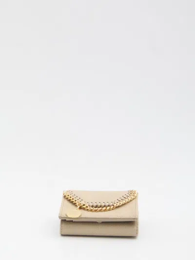 Stella Mccartney Falabella Trifold Wallet In Gold