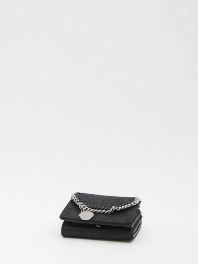 Stella Mccartney Falabella Compact Trifold Wallet Chain Detail In Metallic