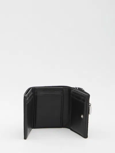 Stella Mccartney Falabella Compact Trifold Wallet Chain Detail In Metallic