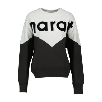Isabel Marant Color-block Long-sleeve Top With Bold Graphic Detailing In Black