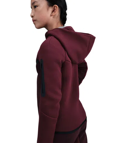 Nike Boys Big Kids Sportswear Tech Fleece Full-zip Hoodie In Burgundy