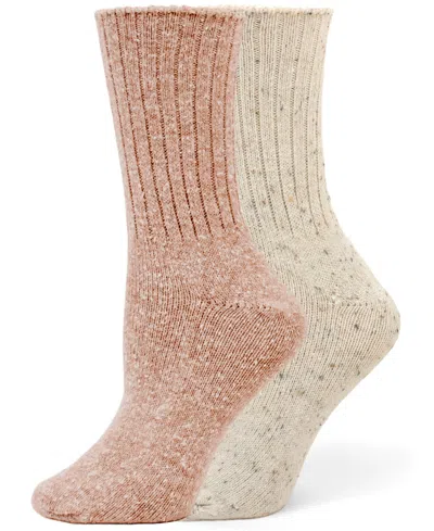 Hue Women's 2-pack Tweed Rib Boot Socks In Pink