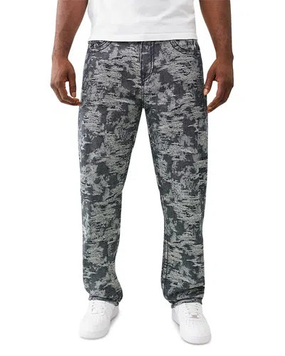 True Religion Jacquard Bobby Super Baggy Jeans In Midnight Rain In Gray