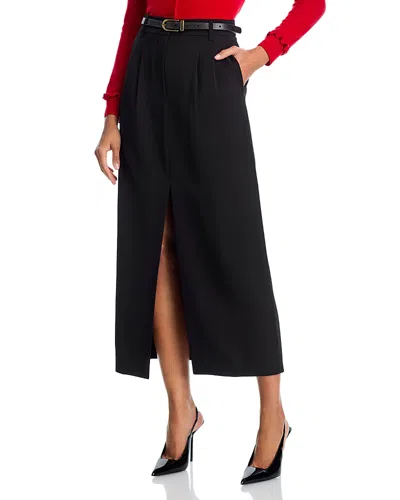 French Connection Harry Front Slit Midi Skirt In Black