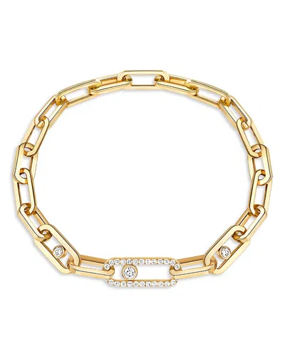 Messika 18k Yellow Gold Move Link Diamond Curb Chain Bracelet In Gold