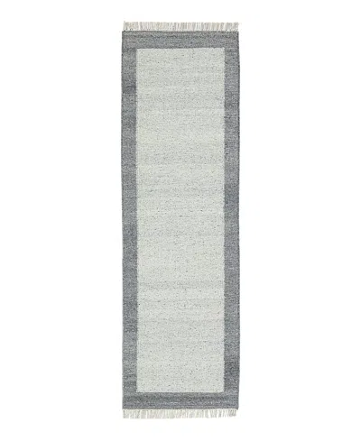 Obeetee Nu Maison Soft Border Runner Area Rug,2'6x8'0 In Blue