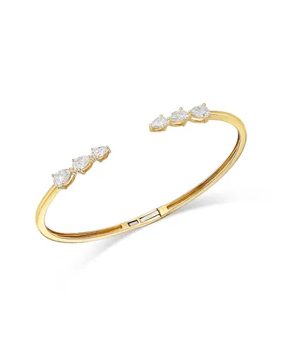 Bloomingdale's Fine Collection Luxe Collection Certified Lab Grown Diamond Pear Trio Bangle Bracelet In 14k Yellow Gold, 2.0 Tcw In Gold