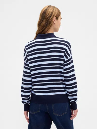 Gap Factory Cashsoft Relaxed Sweater Polo Shirt Shirt In Blue