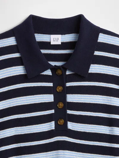 Gap Factory Cashsoft Relaxed Sweater Polo Shirt Shirt In Blue