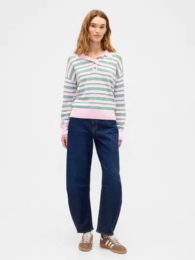 Gap Factory Cashsoft Relaxed Sweater Polo Shirt Shirt In Blue