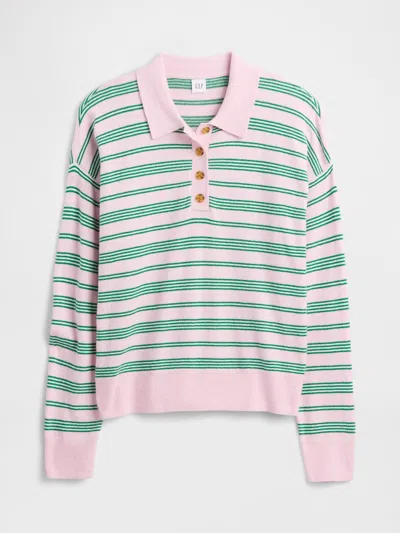 Gap Factory Cashsoft Relaxed Sweater Polo Shirt Shirt In Blue