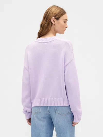 Gap Factory Oversized V-neck Sweater In Purple