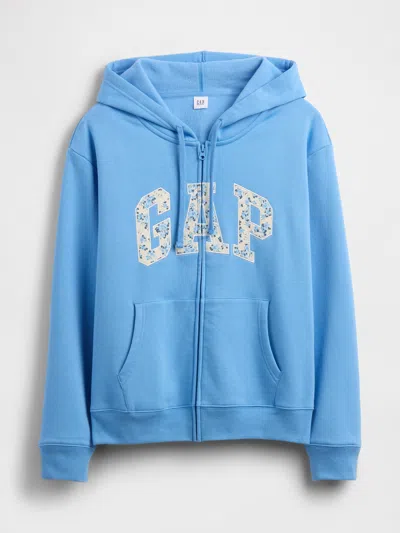 Gap Factory Relaxed Gap Logo Zip Hoodie In Blue