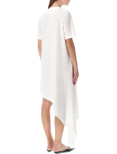 Loulou Studio Lou Lou Igari Asymmetric T-shirt Dress In White
