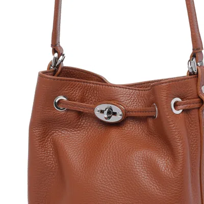 Zanellato Small Monda Bucket Bag In Brown