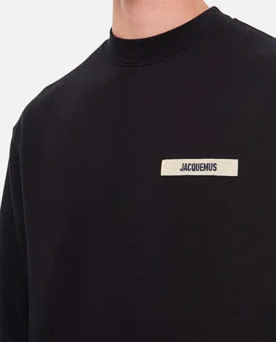 Jacquemus Crewneck Sweatshirt Le Gros Grain In Black