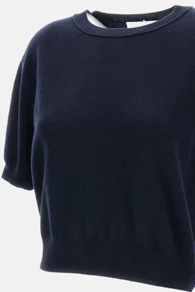 Lisa Yang Ribbed Short-sleeve T-shirt In Blue