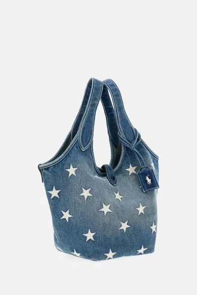 Polo Ralph Lauren Embroidered-star Tote Bag In Blue