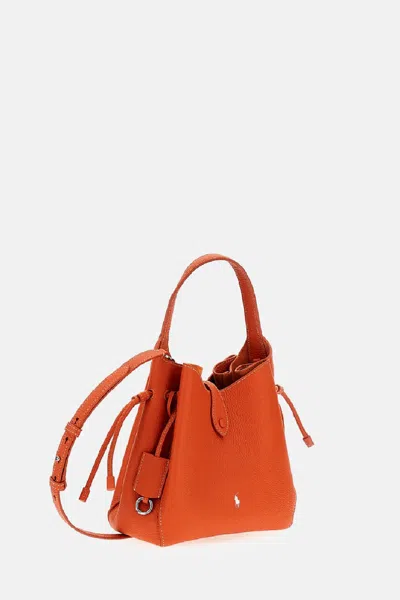 Polo Ralph Lauren Crossbody Bucket Bag In Orange