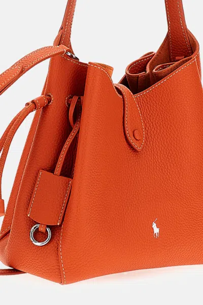 Polo Ralph Lauren Crossbody Bucket Bag In Orange