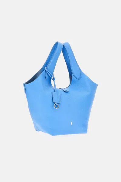 Polo Ralph Lauren Leather Tote Polo Play In Blue