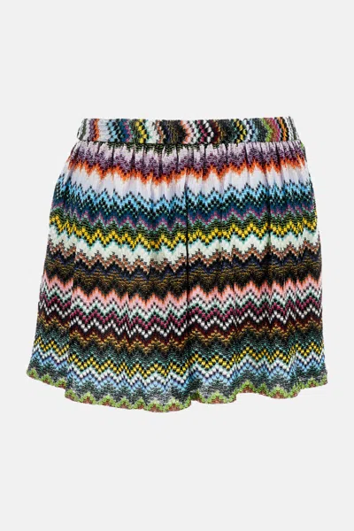 Missoni Zigzag-pattern Mini Shorts In Multi