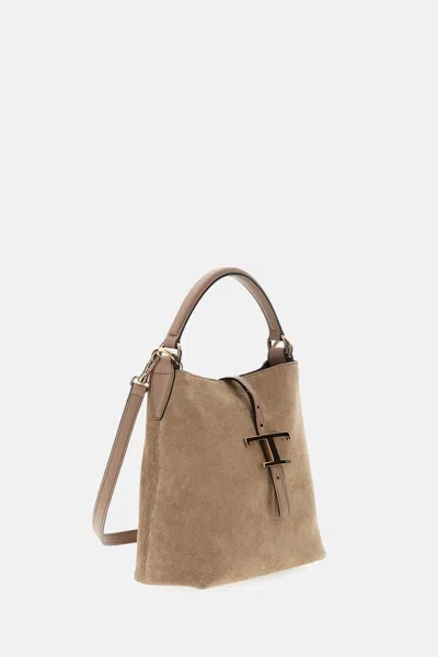 Tod's T Timeless Bucket Bag In Brown