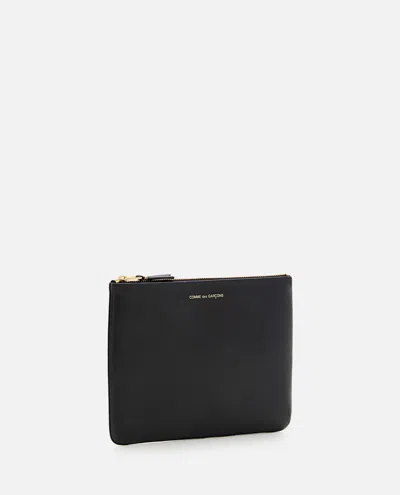 Comme Des Garçons Play Classic Leather Line Pouch In Black