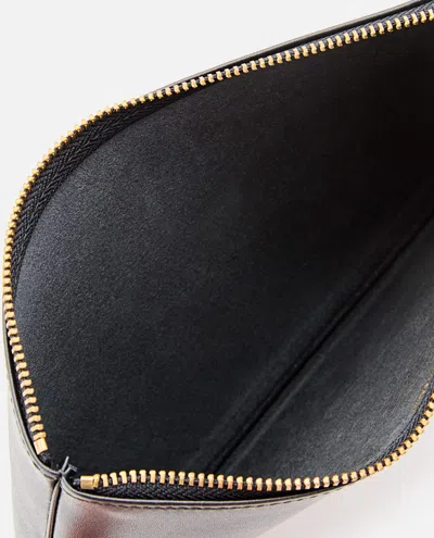 Comme Des Garçons Play Classic Leather Line Pouch In Black
