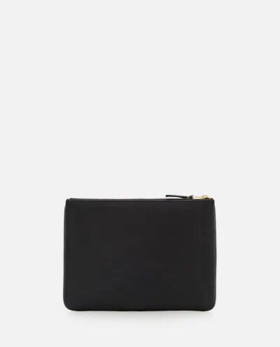 Comme Des Garçons Play Classic Leather Line Pouch In Black