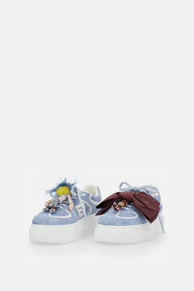 Fendi Sneakers With Charms In Blue
