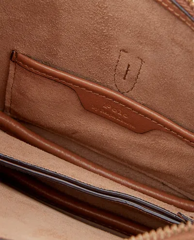 Polo Ralph Lauren Mini Sac Leather Shoulder Bag In Brown