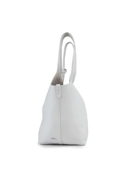 Polo Ralph Lauren Leather Tote Bag With Polo Pony Embroidery In White