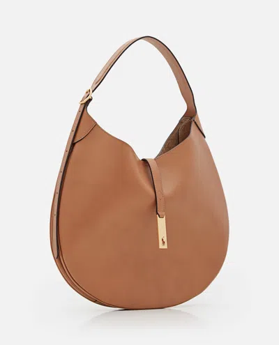 Polo Ralph Lauren Medium Hobo Shoulder Bag In Brown