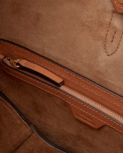 Polo Ralph Lauren Medium Hobo Shoulder Bag In Brown