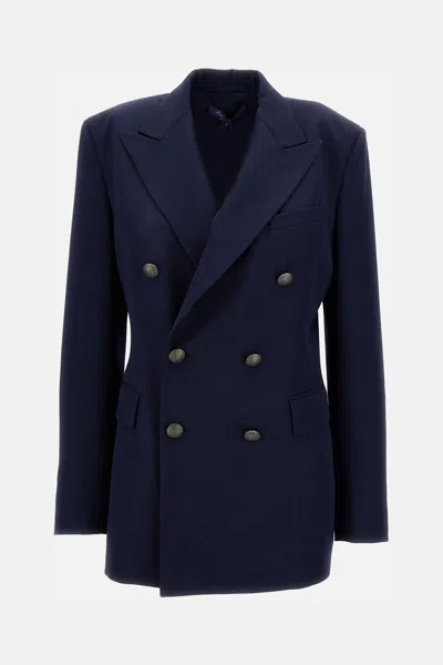 Ralph Lauren Ramona Double-breasted Blazer In Blue