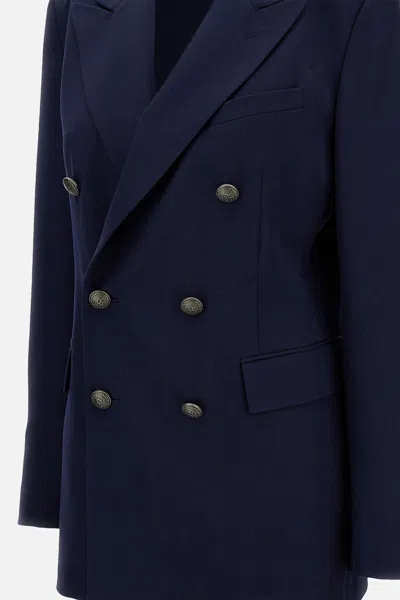 Ralph Lauren Ramona Double-breasted Blazer In Blue