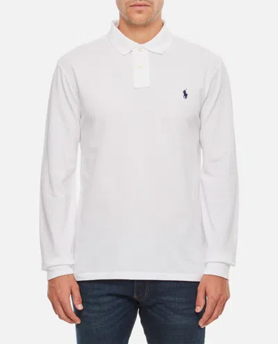 Polo Ralph Lauren White Cotton Polo Custom Slim-fit In White