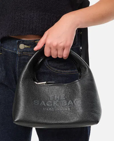 Marc Jacobs The Mini Sack Leather Handbag In Black