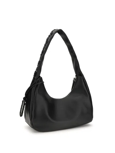 Ganni Medium Laces Hobo Bag In Black
