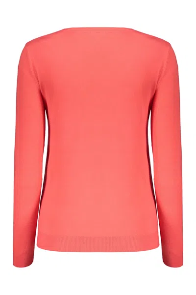 Valentino Logo Crew-neck Long-sleeve T-shirt In Pink