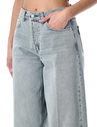 Haikure Bethany Belt Loop Five Pocket Wide Leg Trousers In Blue